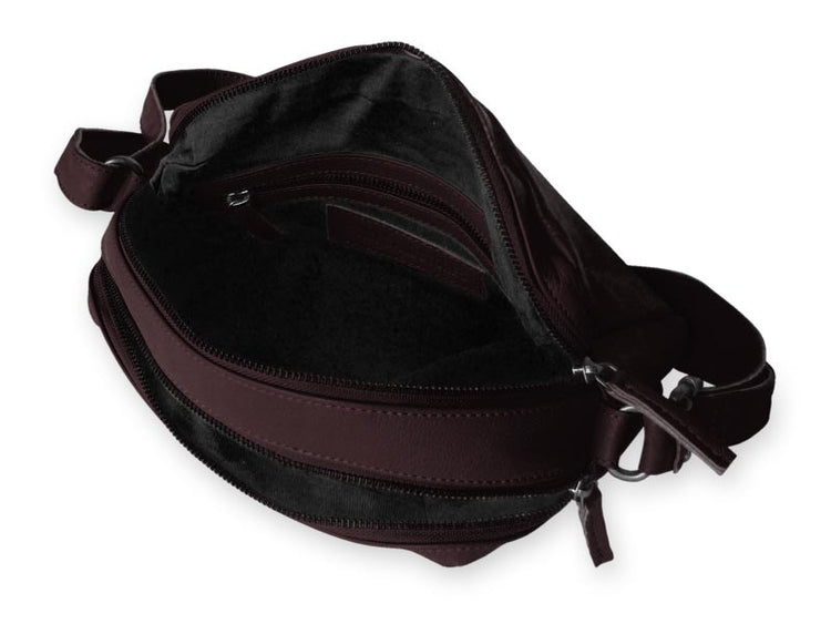 Sticks and Stones - Ledertasche Pasadena Bag - Burgundy Innenansicht