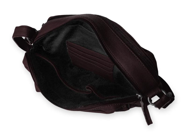 Sticks and Stones - Ledertasche Pasadena Bag - Burgundy Innenansicht