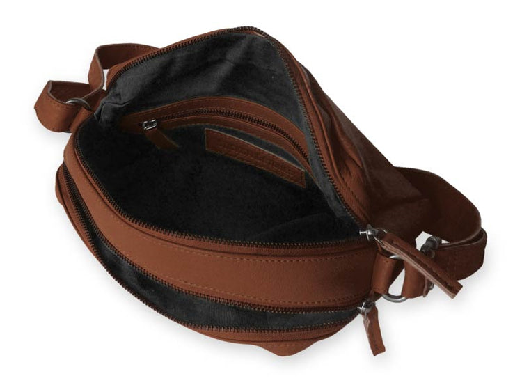 Sticks and Stones - Ledertasche Pasadena Bag - Cognac Innenansicht