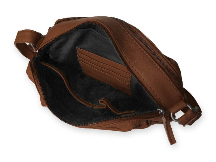 Sticks and Stones - Ledertasche Pasadena Bag - Cognac Innenansicht