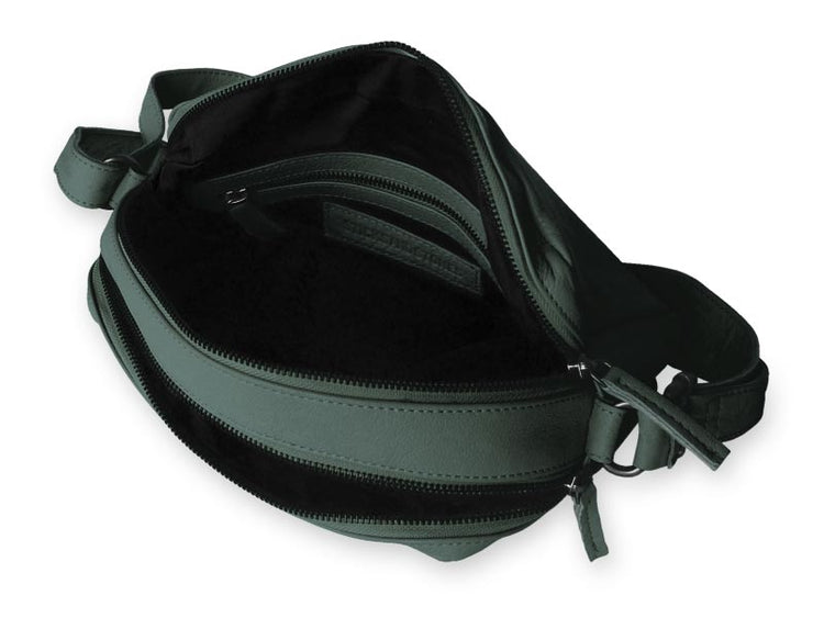 Sticks and Stones - Ledertasche Pasadena Bag - Sea Green Innenansicht