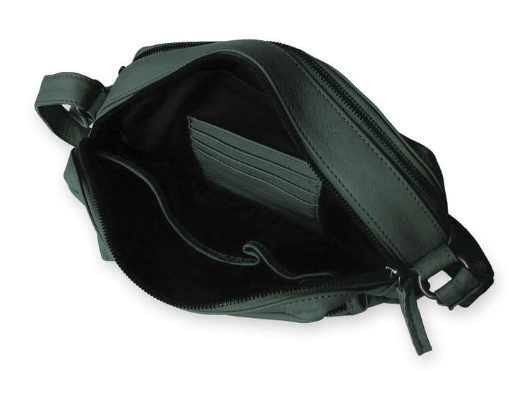 Sticks and Stones - Ledertasche Pasadena Bag - Sea Green Innenansicht