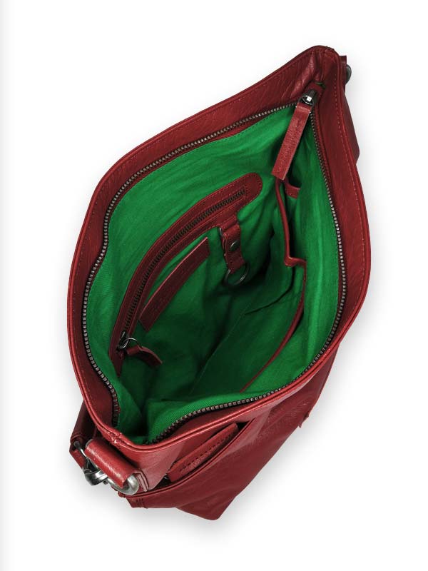 Sticks and Stones - Ledertasche Piemonte Bag - Red Innenansicht