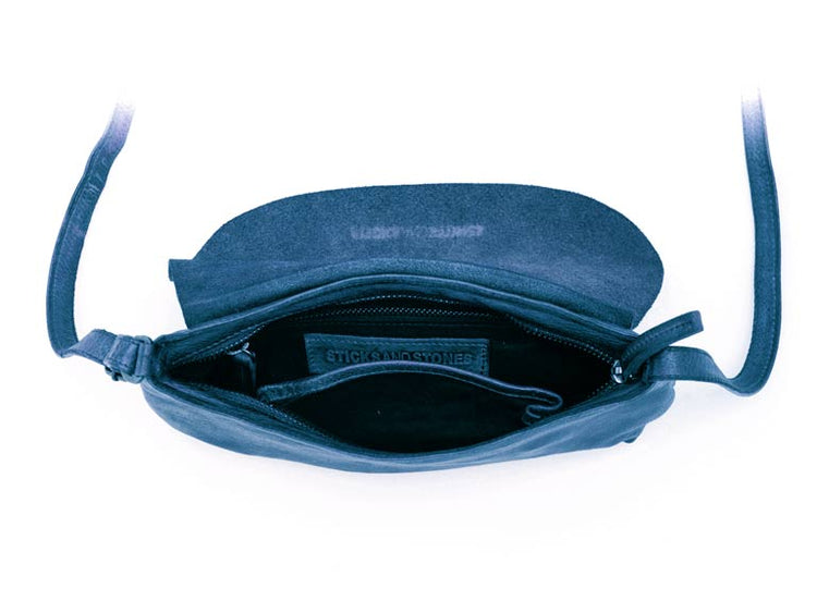 Sticks and Stones - Ledertasche Rio Bag - Blue Quartz Innenansicht