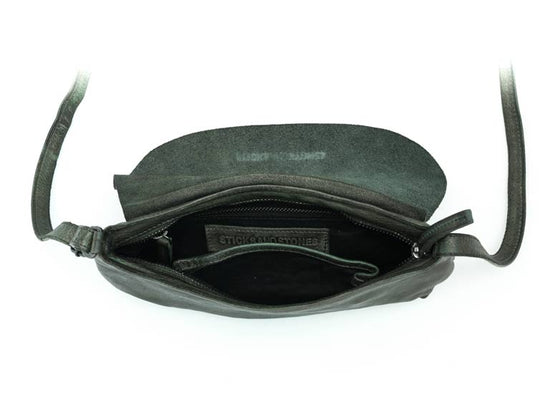 Sticks and Stones - Ledertasche Rio Bag - Sea Green Innenansicht