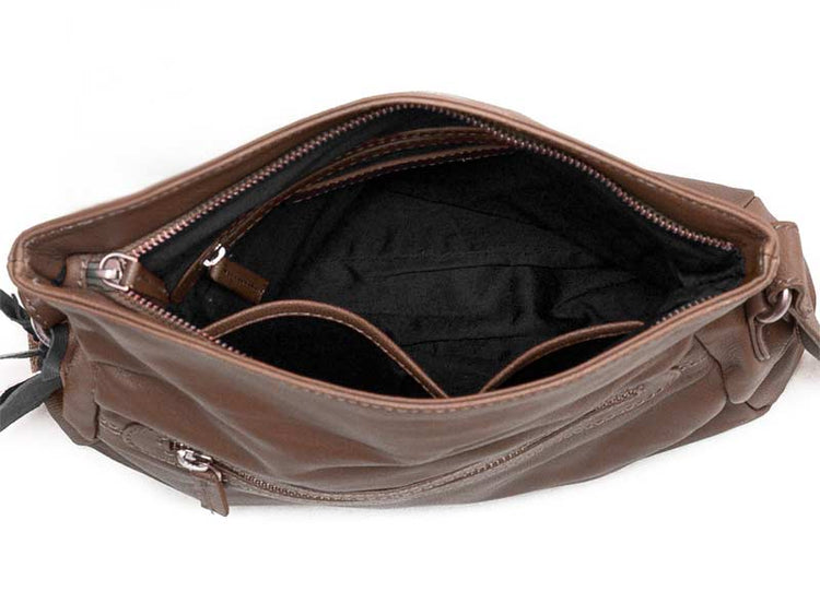 Sticks and Stones - Umschlagtasche Salvador Bag - Cognac Innenansicht