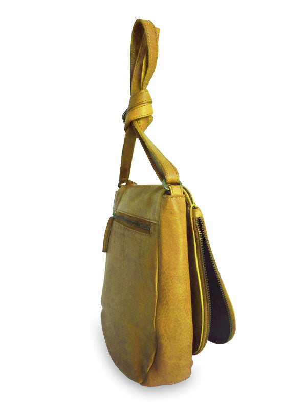 Sticks and Stones - Ledertasche Santiago Bag - Sunflower Yellow Seitenansicht