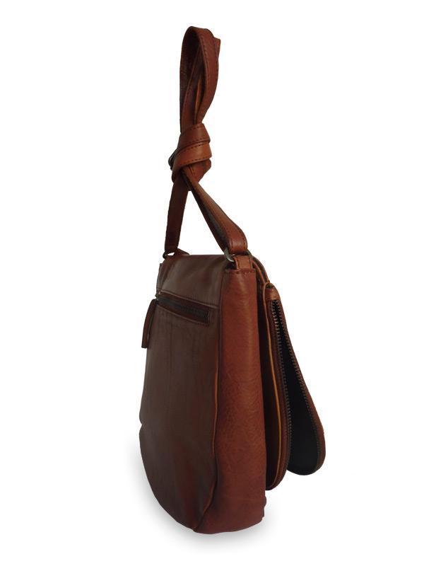Sticks and Stones - Ledertasche Santiago - Mustang Brown Seitenansicht