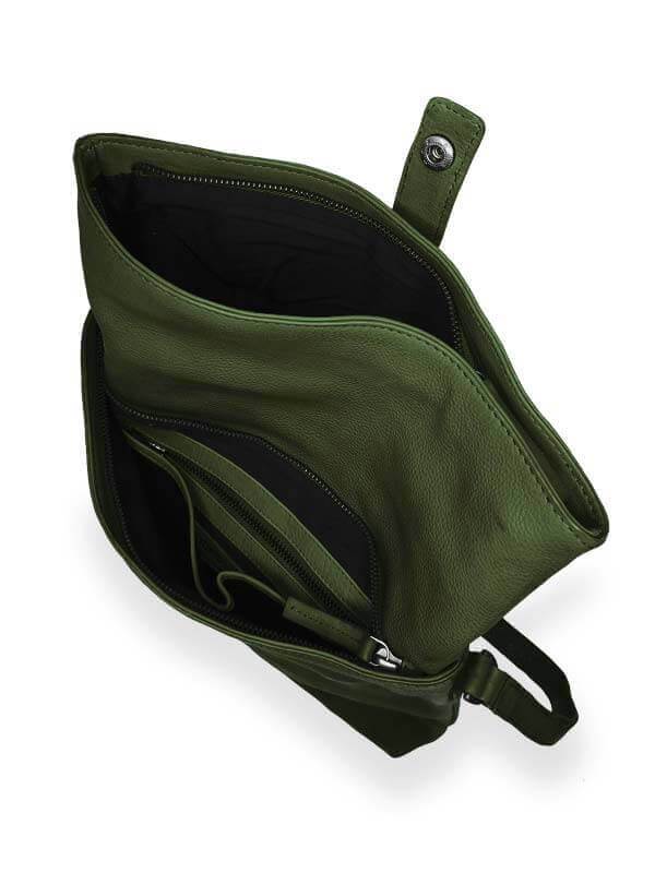 Sticks and Stones - Umschlagtasche Sierra Bag - Dark Olive Innenansicht