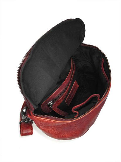 Sticks and Stones - Ledertasche Sitges Bag - Bright Red Innenansicht