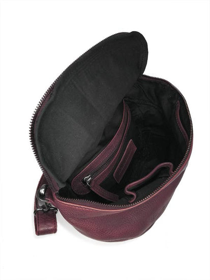 Sticks and Stones - Ledertasche Sitges Bag - Burgundy Innenansicht