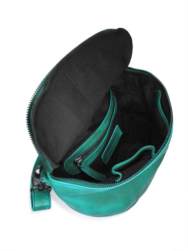 Sticks and Stones - Ledertasche Sitges Bag - Lagoon Innenansicht