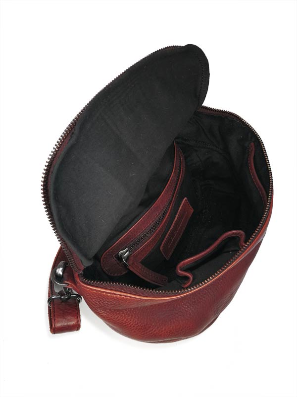 Sticks and Stones - Ledertasche Sitges Bag - Red Innenansicht