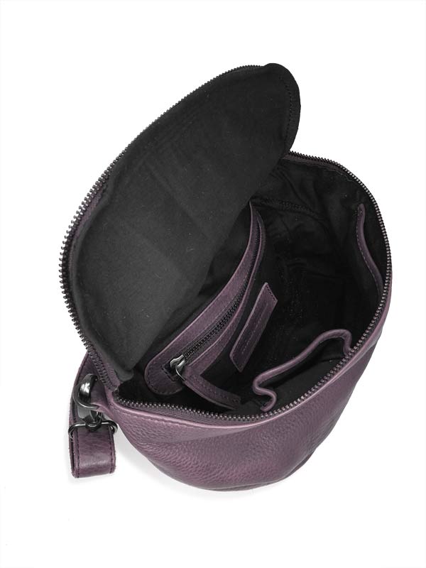 Sticks and Stones - Ledertasche Sitges Bag - Vintage Violet Innenansicht