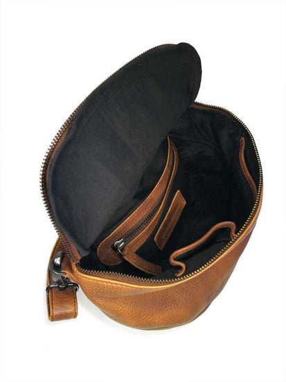 Sticks and Stones - Ledertasche Sitges Bag - Yellow Ocher Innenansicht