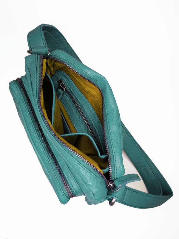 Sticks and Stones - Ledertasche Toscana Bag - Oil Blue Innenansicht