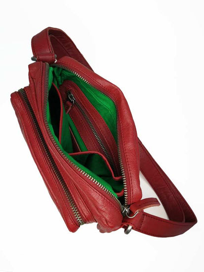 Sticks and Stones - Ledertasche Toscana Bag - Red Innenansicht