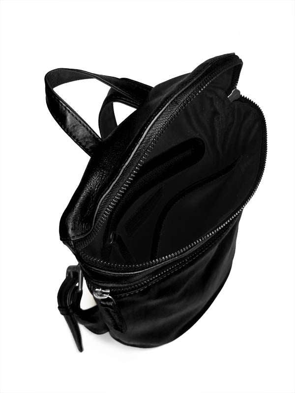 Sticks and Stones - Lederrucksack Valencia Backpack - Black Innenansicht