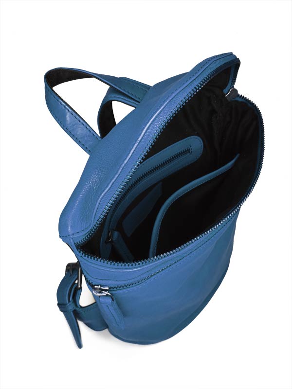 Sticks and Stones - Lederrucksack Valencia Backpack - Blue Quartz Innenansicht