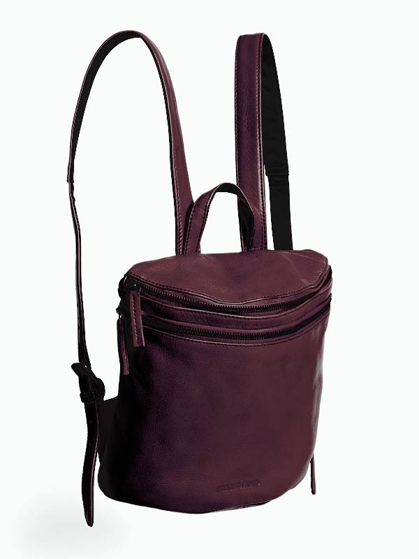 Sticks and Stones - Lederrucksack Valencia Backpack - Burgundy