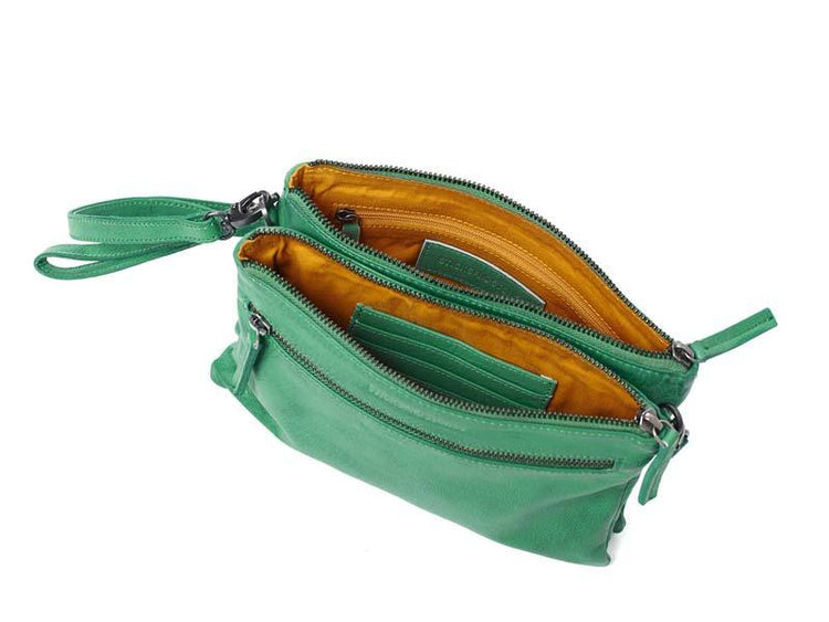 Sticks and Stones - Ledertasche Valletta Bag - Jungle Green Innenansicht