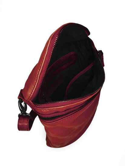 Sticks and Stones - Ledertasche Vigo Bag - Bright Red Innenansicht