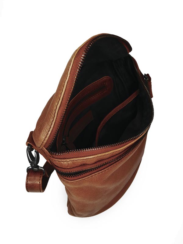 Sticks and Stones - Ledertasche Vigo Bag - Cognac Innenansicht