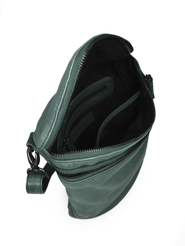 Sticks and Stones - Ledertasche Vigo Bag - Sea Green Innenansicht