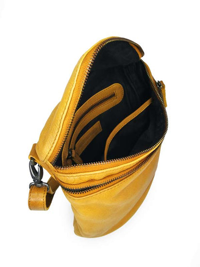 Sticks and Stones - Ledertasche Vigo Bag - Sunflower Yellow Innenansicht