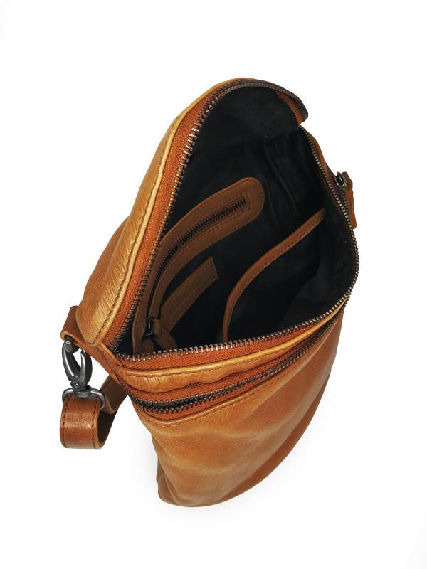 Sticks and Stones - Ledertasche Vigo Bag - Yellow Ocher Innenansicht