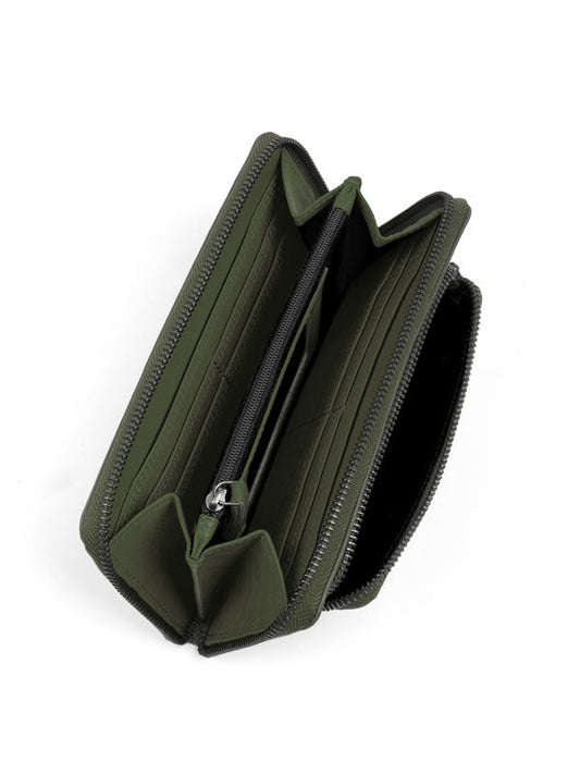 Sticks and Stones - Lederbörse California Wallet - Dark Olive Innenansicht