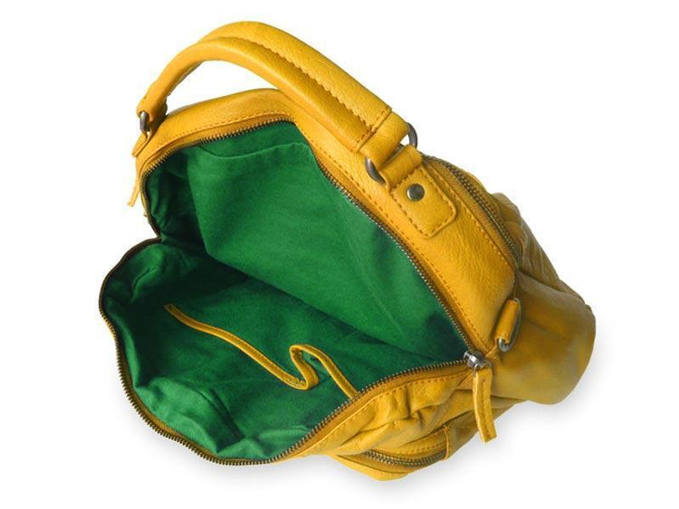 Sticks and Stones - Lederhandtasche Catania Bag - Yellow Innenansicht