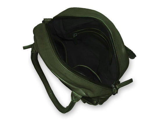 Sticks and Stones - Lederhandtasche Colorado Bag - Dark Olive Innenansicht