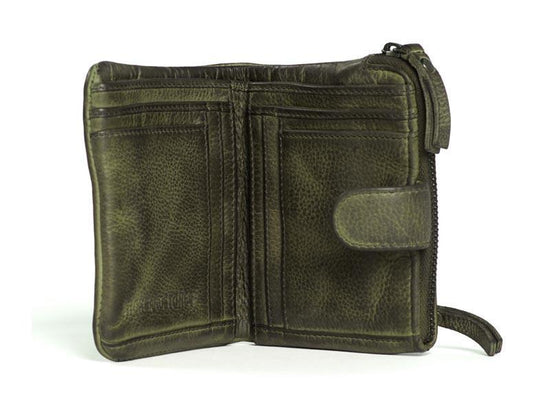 Sticks and Stones - Lederbörse Corsica - Dark Olive Innenansicht