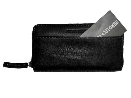 Sticks and Stones - Lederbörse Denver Wallet - Black Einsteckfach