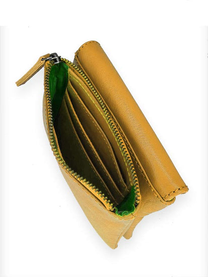 Sticks and Stones - Lederbörse Foggia Wallet - Yellow Innenansicht