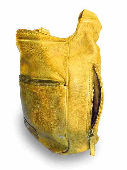 Sticks and Stones - Ledertasche Gaia Bag - Sunflower Yellow Seitenansicht
