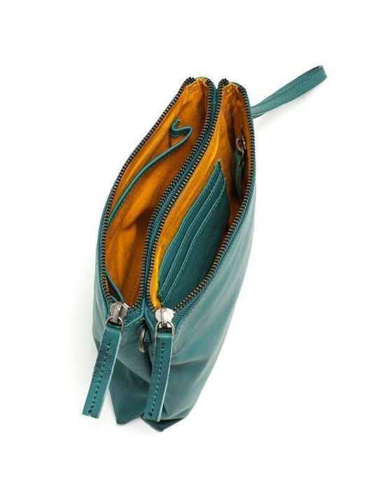Sticks and Stones - Ledertasche Malta - Petrol Innenansicht