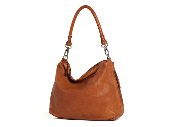 Sticks and Stones - Ledertasche Marbella - Cognac mit langem Gurt