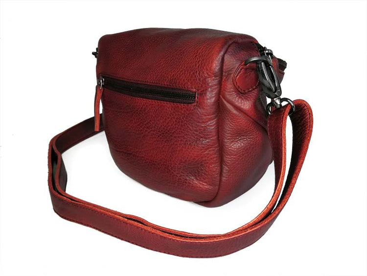 Sticks and Stones - Ledertasche Sitges Bag - Bright Red Rückseite