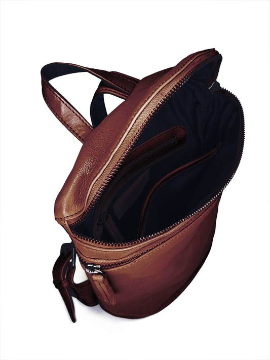 Sticks and Stones - Lederrucksack Valencia Backpack - Mustang Brown Innenansicht